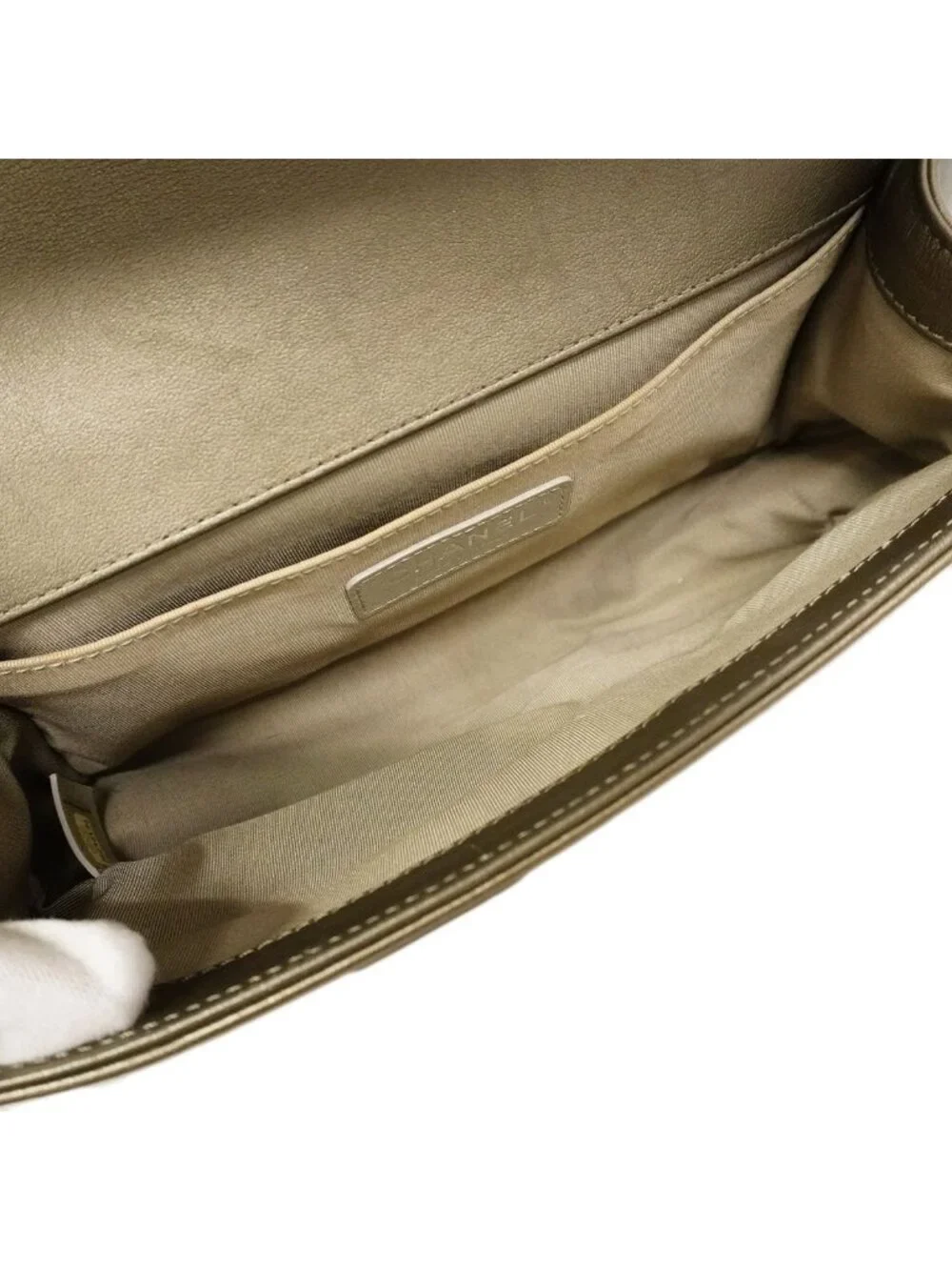 Chanel Shoulder Bag Boy Leather Gray Silver